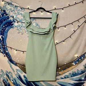 🌊 Mind Code Light Green Ruffle Dress Size L